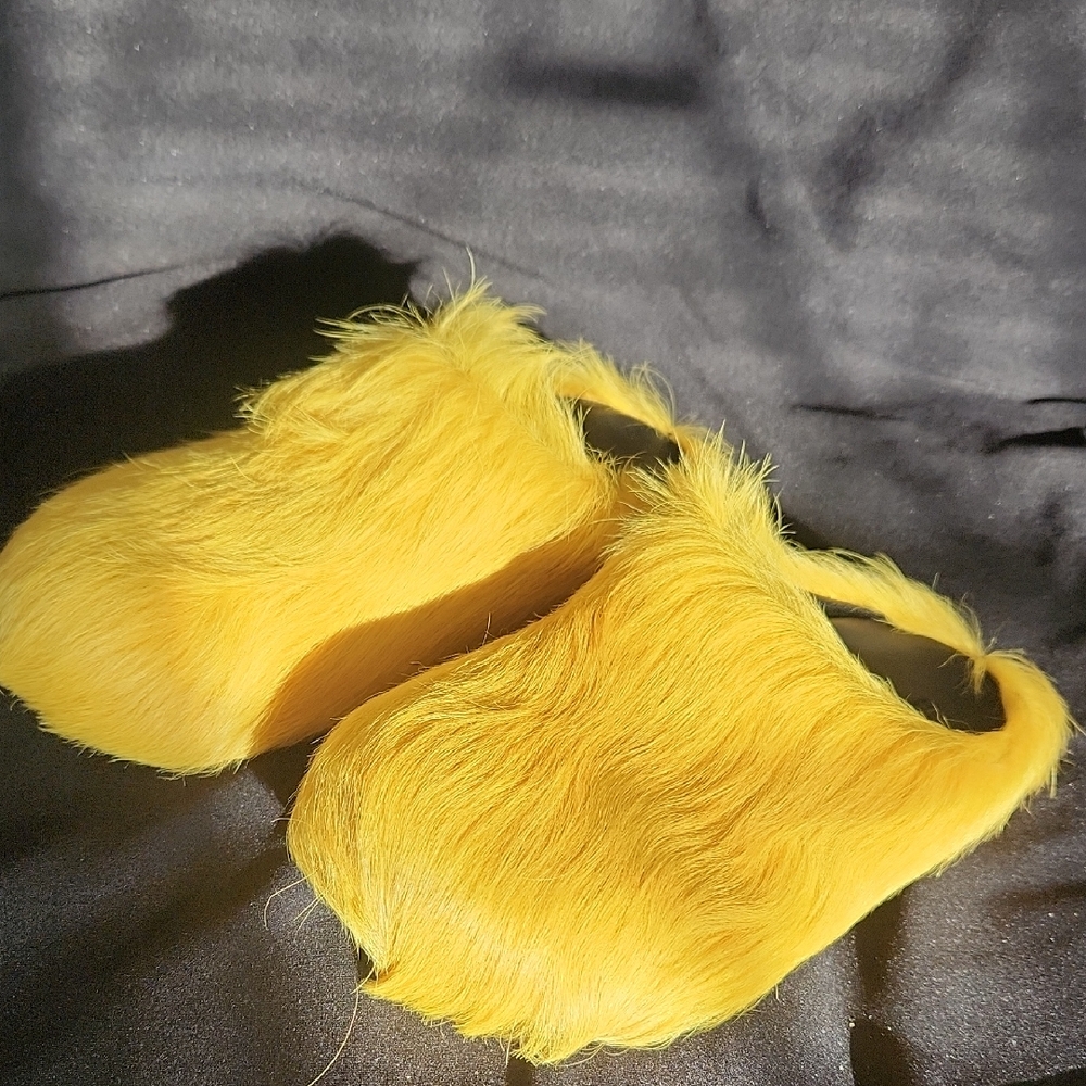 Marni Vibrant Yellow Furry Slippers